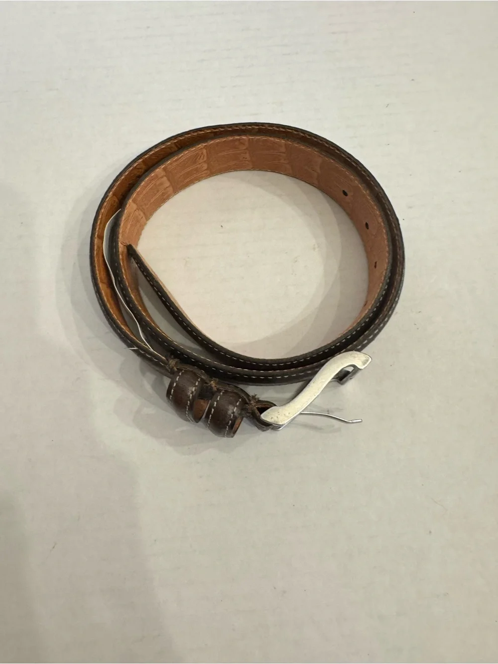 Martin Dingman Bill Water Buffalo Leather Belt Brown 30 USA Handcrafted 40395